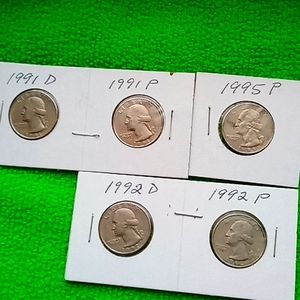 Washington silver clad quarters 5lot only